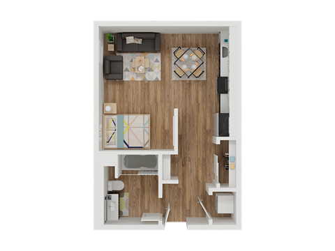 Floor plan for studio, 1 bath, 471 sqft